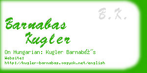 barnabas kugler business card